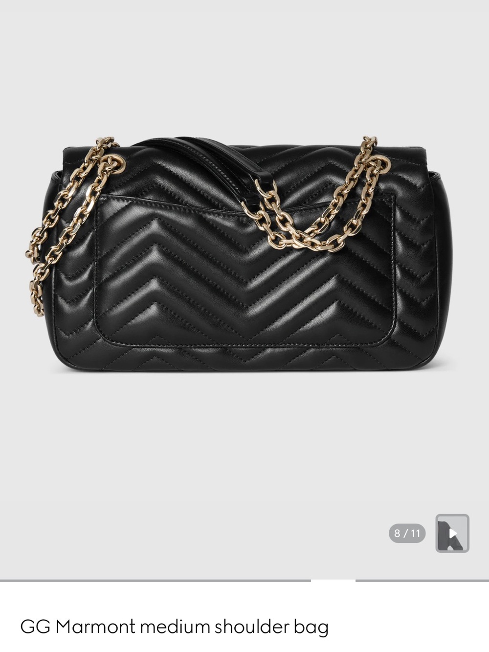Brand New Gucci GG Marmont Medium Black Leather Shoulder Bag in box ❤️ - Picture 7 of 11
